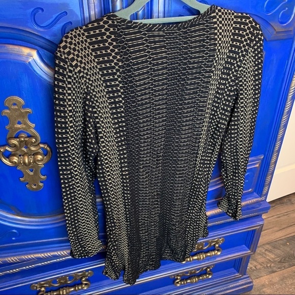 Tianello Black Textured Top Stretchy Long Small - Picture 3 of 4